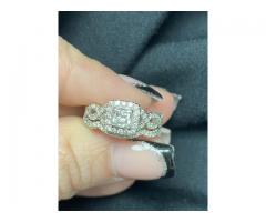 Neil Lane Princess Cut Halo Engagement/Wedding ring set