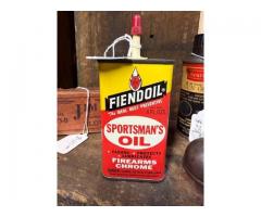 Vintage Fiendoil Sportsmans Gun Oil Can