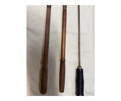 Vintage Cleaning Rods 2 Wooden and 1 Brass