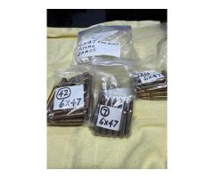 6x47 Loaded ammo and Brass  69 Rounds & 14 empty Pieces