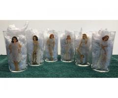 Set of 6 Vintage Follies Peek-A-Boo Glasses