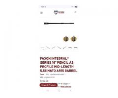 FAXON INTEGRAL® SERIES 16" PENCIL A2 PROFILE MID-LENGTH 5.56 NATO AR15 BARREL
