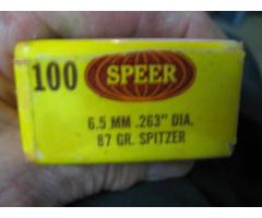 100 SPEER 87gr 6.5mm bullets