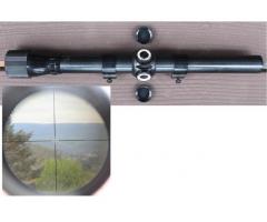 Weaver Gloss Black D-4 4X 7/8" .22 Rifle Scope with Rings/Mount Made in USA