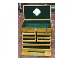 Wood Tool Box, Locking, 8 Drawers + Top Compartment