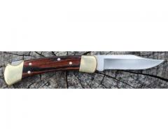 1990 Buck 110 Folding Knife with Leather Belt Sheath