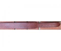 George Lawrence Leather Belt, Basketweave Tooing, 12 .22 Rimfire Cartridge Loops, Sz 42