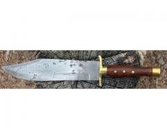 Custom Bowie-Style Knife, Leather Sheath Made to Represent a 19th Century Bowie