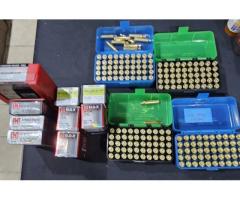 Howa 1500 heavy barrel 25 Creedmoor with ammo and reloading supplies