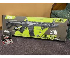 NEW Crosman DPMS Full Auto SBR Air BB Gun Rifle w/ Box of co2 Cartridges