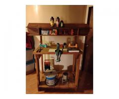 Reloading bench and supplies.
