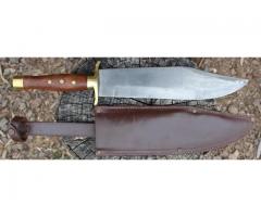 Custom Bowie-Style Knife, Leather Sheath Made to Represent a 19th Century Bowie